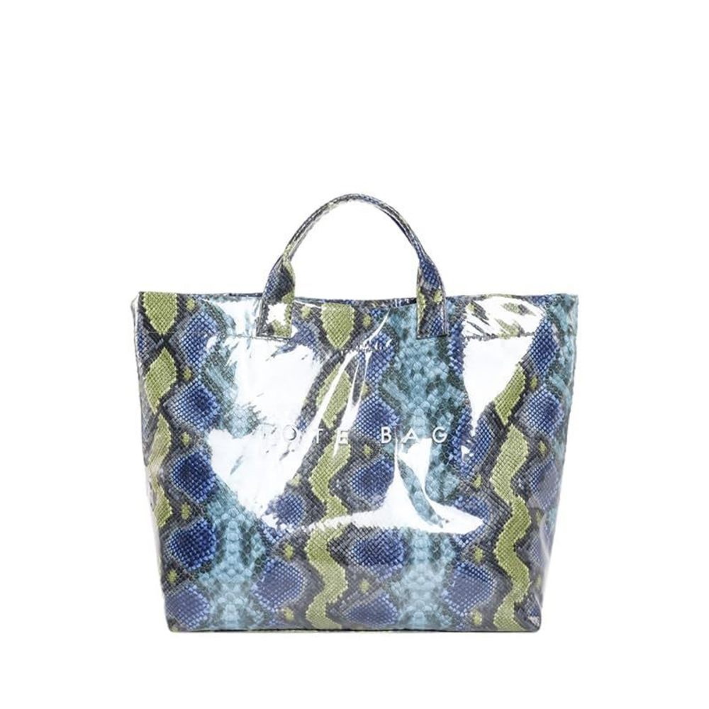 Pvc Tote Bag Snake Skin Print Purse Clear Plastic Tote Bag Large T_T